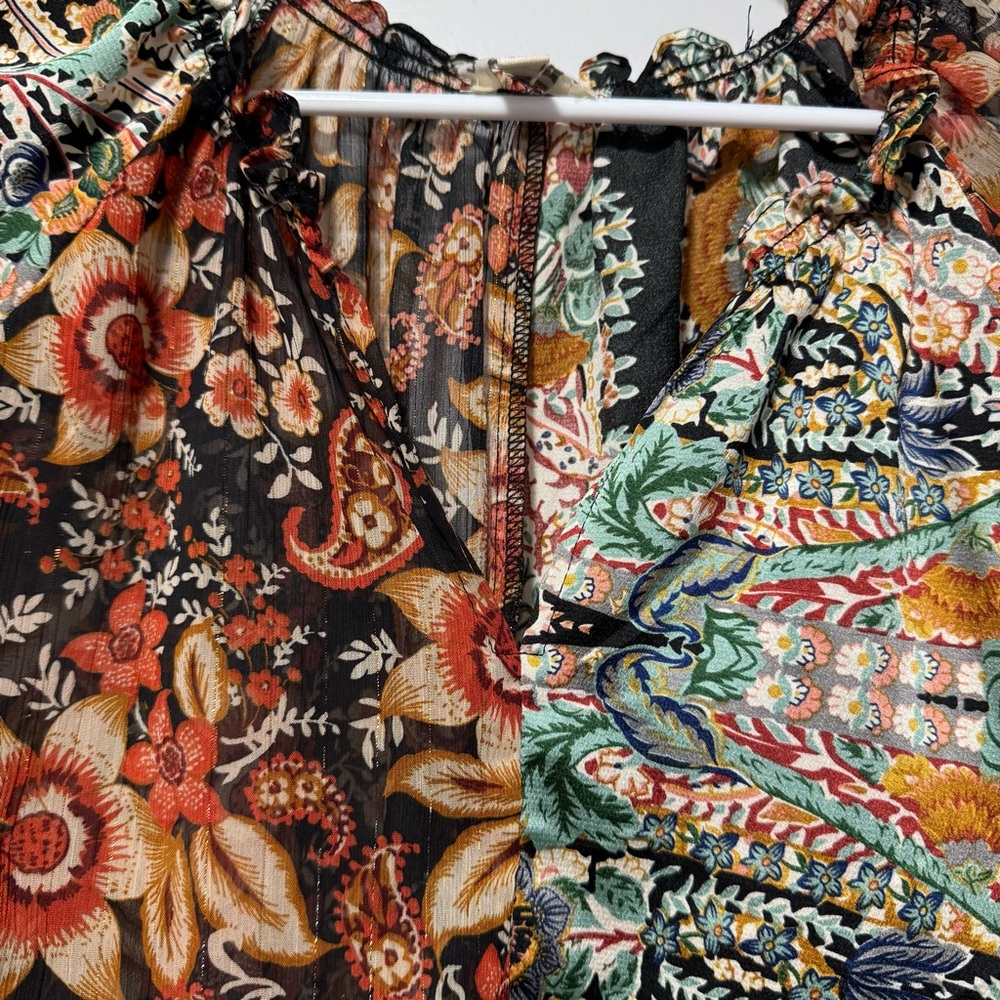 Umgee Multicolor Patchwork Blouse - image 7